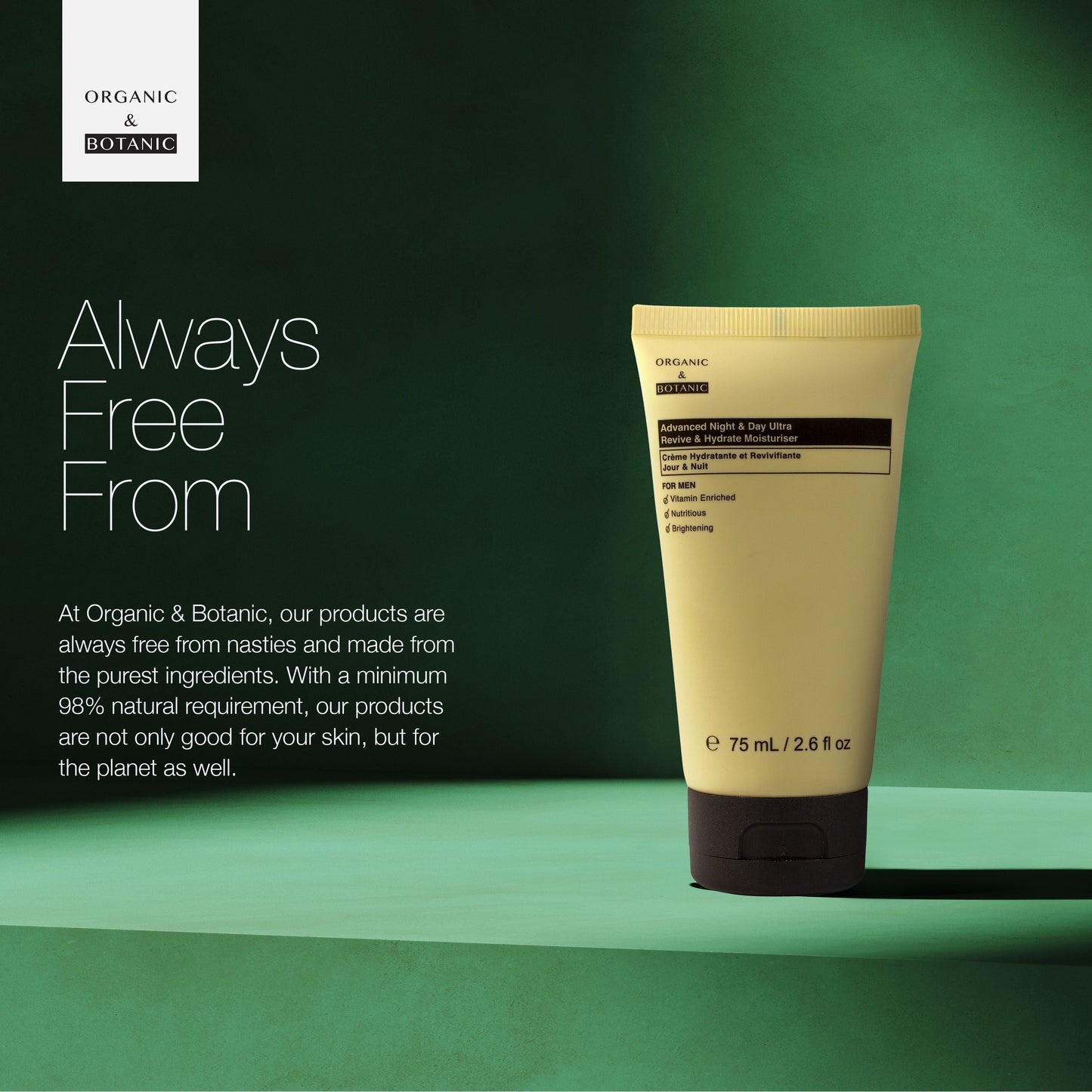 Organic & Botanic Advanced Night & Day Ultra Revive & Hydrate Moisturizer For Men 75ml