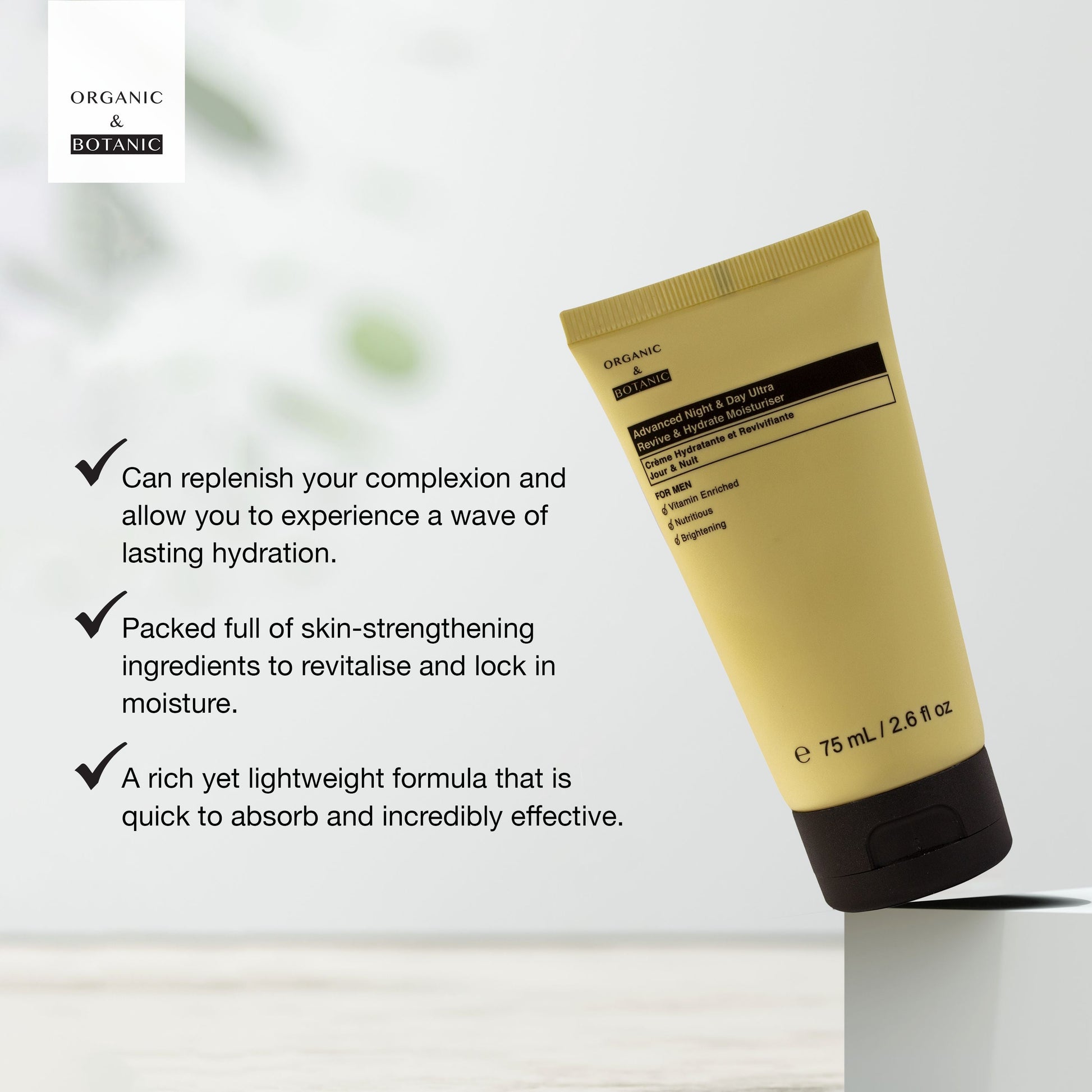 Organic & Botanic Advanced Night & Day Ultra Revive & Hydrate Moisturizer For Men 75ml