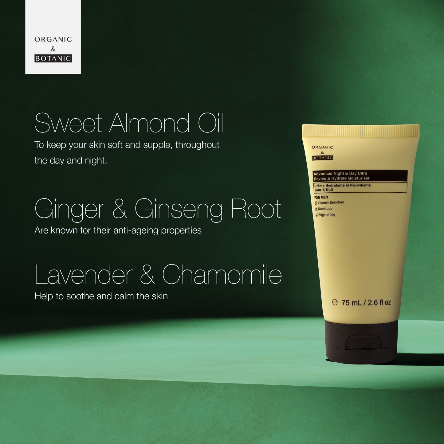 Organic & Botanic Advanced Night & Day Ultra Revive & Hydrate Moisturizer For Men 75ml