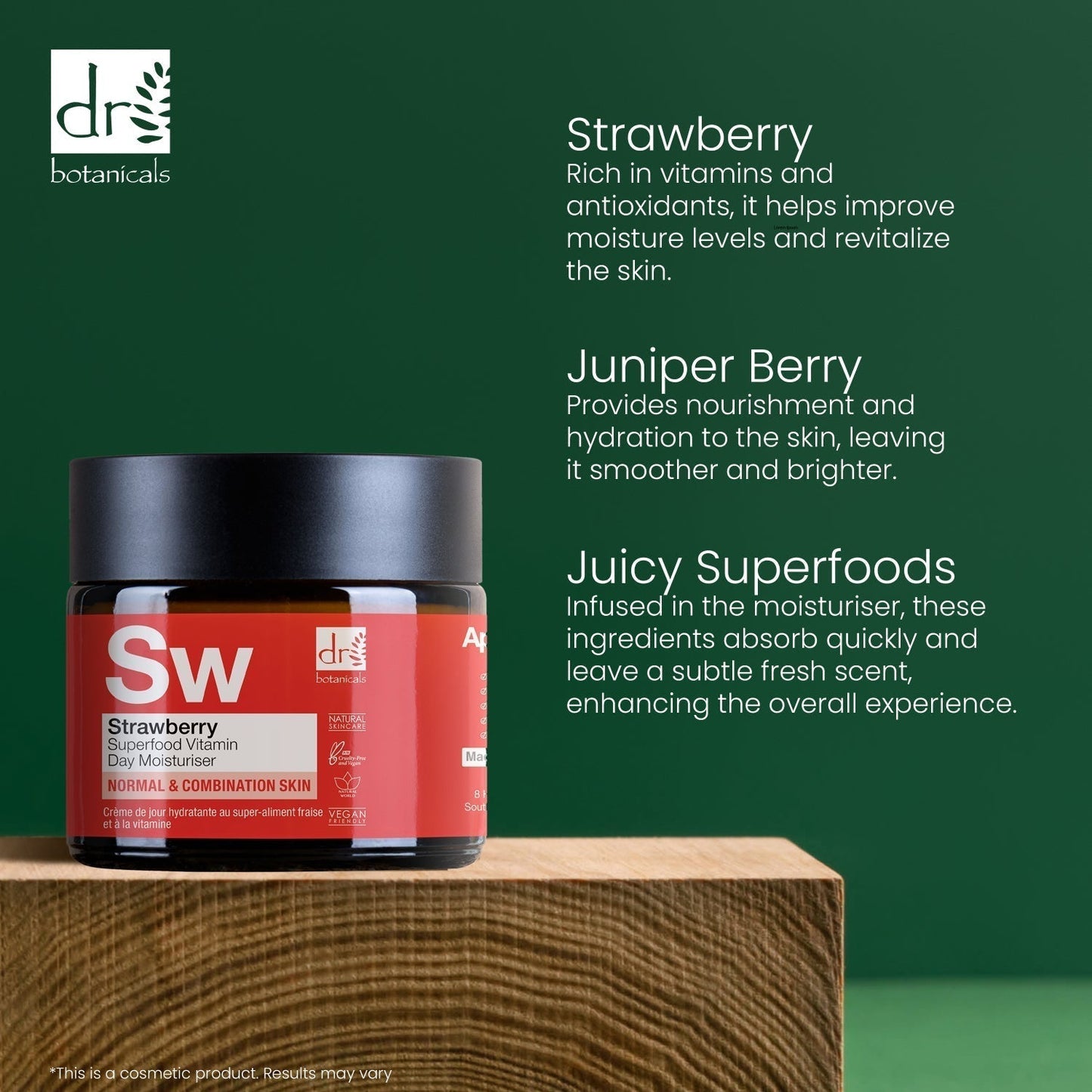 Dr Botanicals Strawberry Superfood Vitamin C Day Moisturizer 60ml