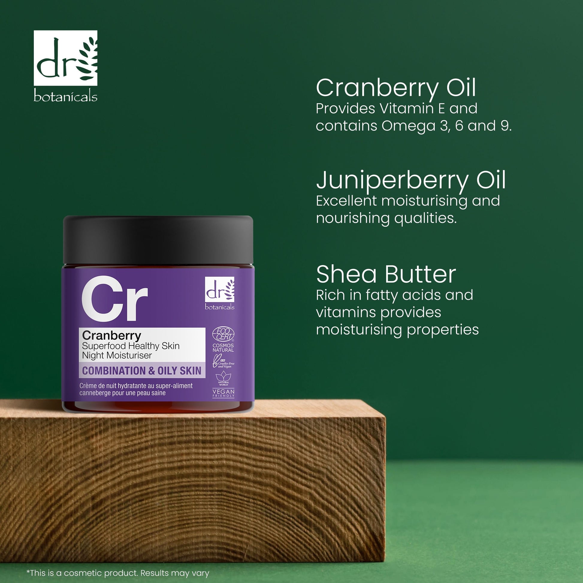 Dr Botanicals Cranberry Superfood Healthy Skin Night Moisturizer 60ml
