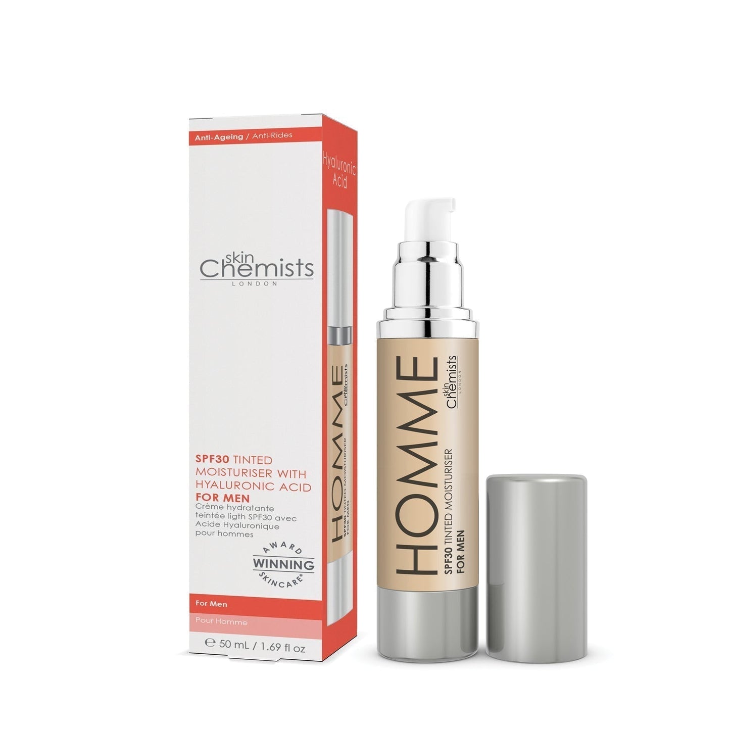 skinChemists Men's Tinted Light Moisturizer SPF 30 50ml