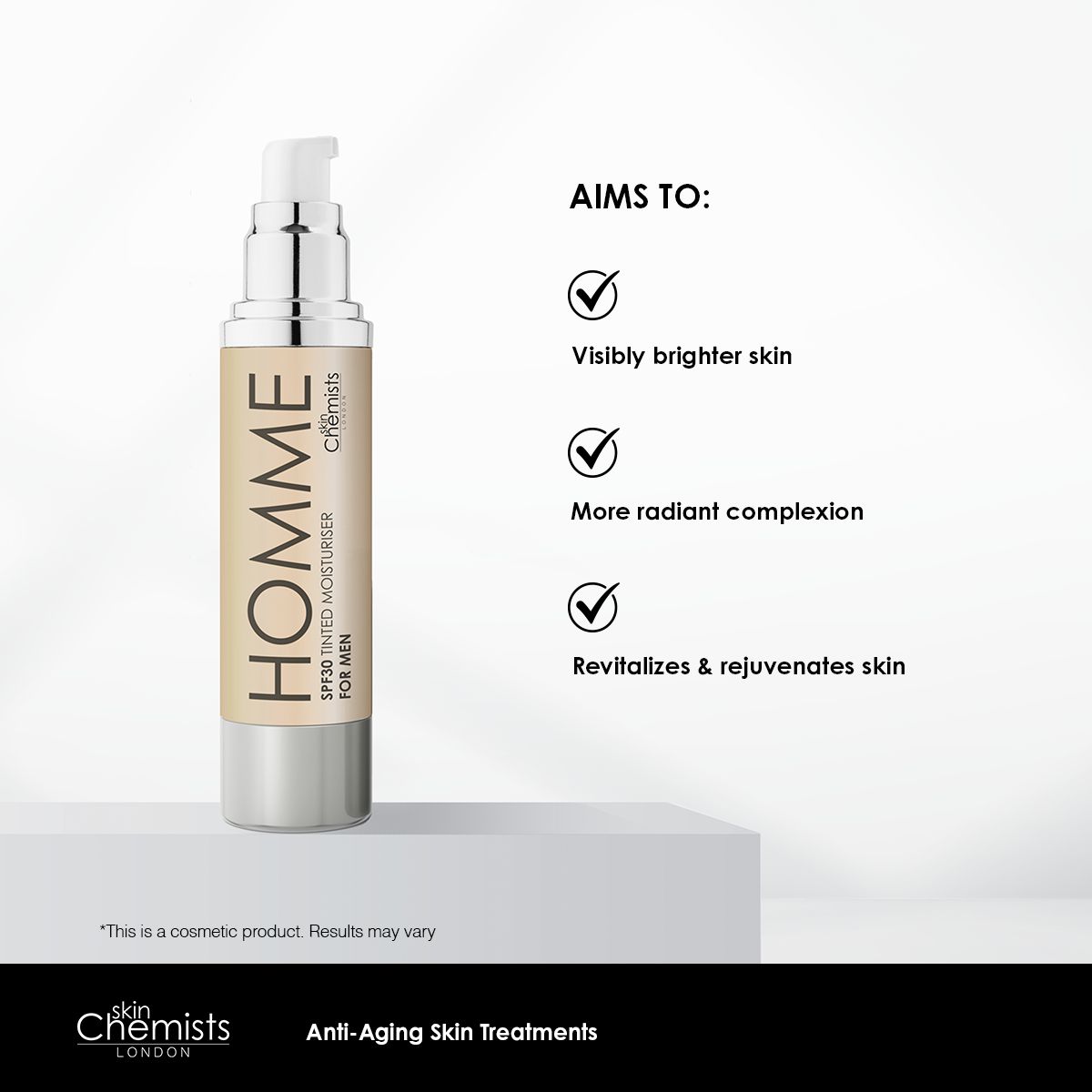 skinChemists Men's Tinted Light Moisturizer SPF 30 50ml