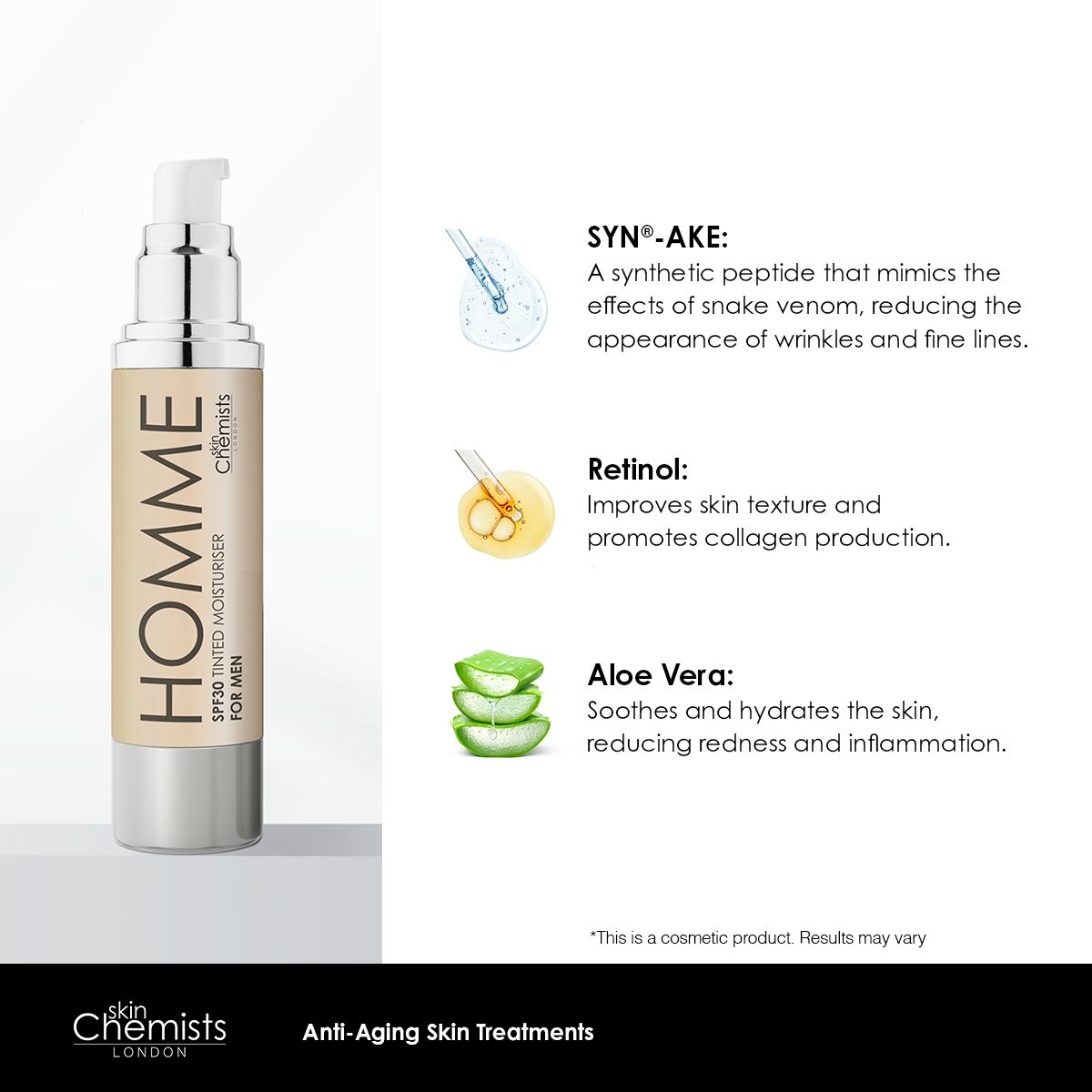 skinChemists Men's Tinted Light Moisturizer SPF 30 50ml