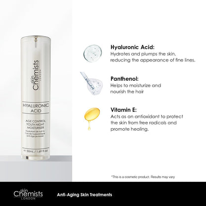 skinChemists Hyaluronic Acid Age Control Youth Night Moisturizer 50ml