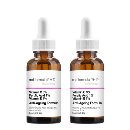 Anti-Ageing Serum Vitamin C 3%, Ferulic Acid 1%, Vitamin E 1% 30ml Twin Value Savings Pack