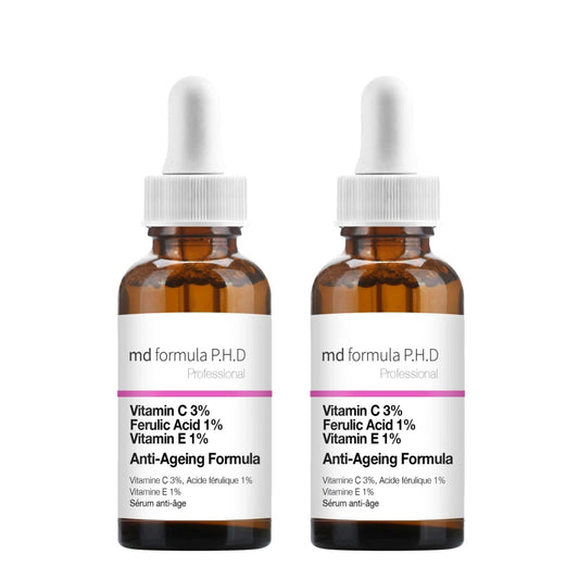 Anti-Ageing Serum Vitamin C 3%, Ferulic Acid 1%, Vitamin E 1% 30ml Twin Value Savings Pack