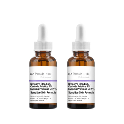 Sensitive Skin Serum Dragon's Blood 5%, Centella Asiatica 3%, Evening Primrose Oil 1% 30ml Twin Value Savings Pack