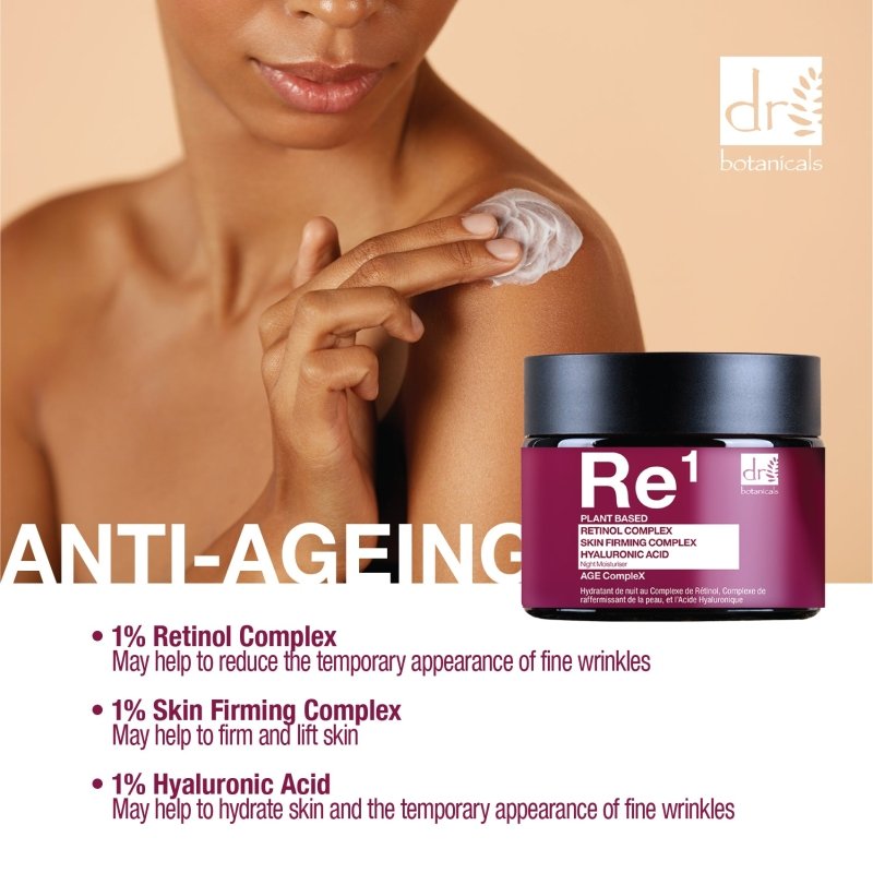 Retinol Complex 1%, Skin Firming Complex 1% & Hyaluronic Acid 1% Night Moisturiser 60ml - Dr Botanicals