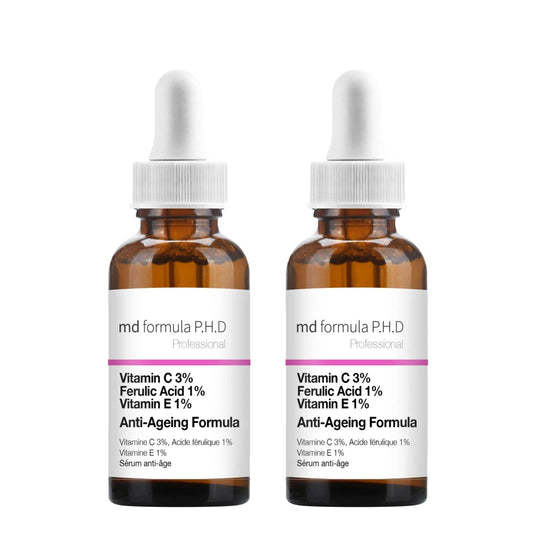 Anti-Ageing Serum Vitamin C 3%, Ferulic Acid 1%, Vitamin E 1% 30ml Twin Value Savings Pack